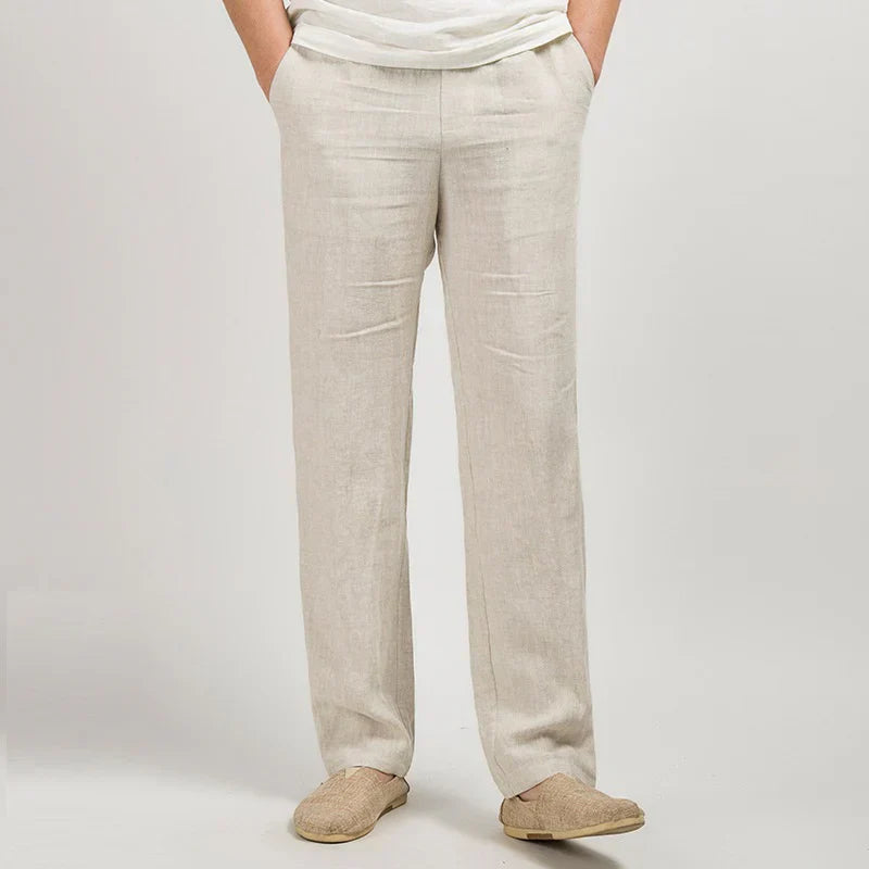 COMO Timeless Straight-Leg Linen Pants