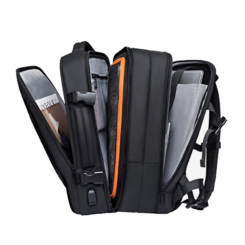 Premium Travel Backpack - Fits 17" Laptop, Expandable, Waterproof, with USB Charging Port