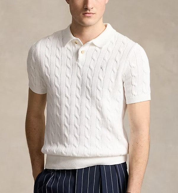 FLORENCE Knit Cable Polo Shirt
