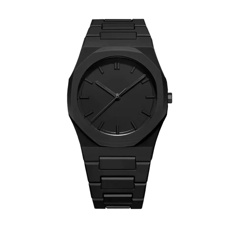 Men's Elegant Black Minimalist Timepiece