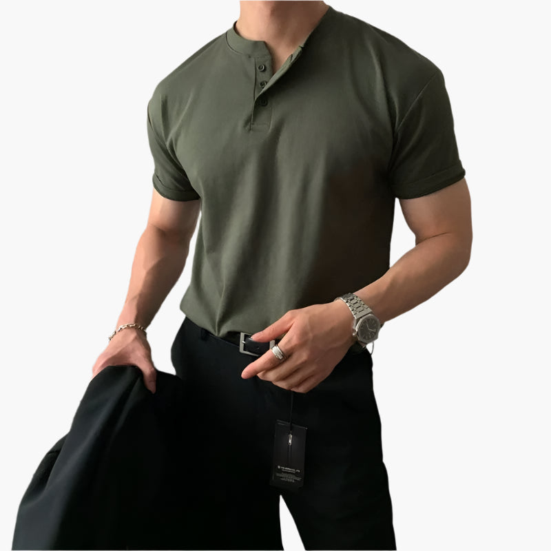 DAEGU Button-Up T-Shirt with Collar