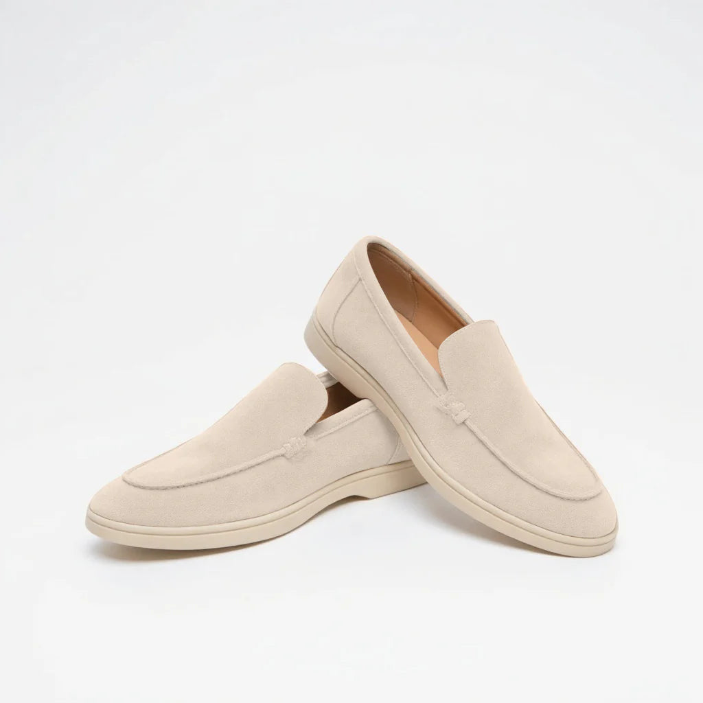 Beige Suede Loafers - MONACO Old Money Collection