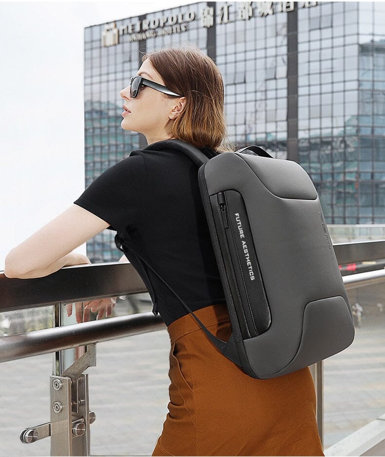 Luxxy Premium Executive Backpack - 15" Laptop Compatible, Waterproof, USB Charging Port, TSA-Approved Lock