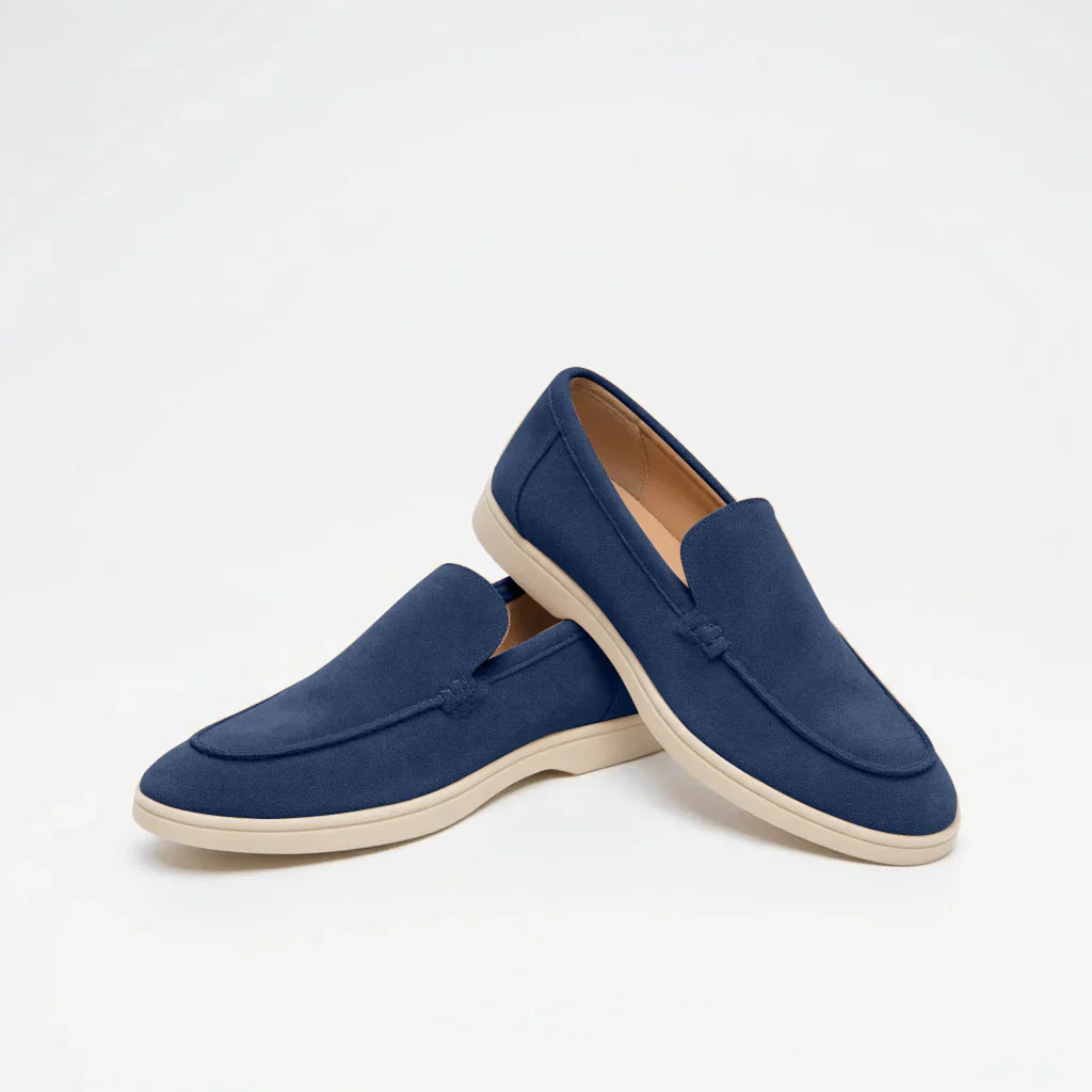 Azure Blue MONACO Suede Loafers - Old Money Style