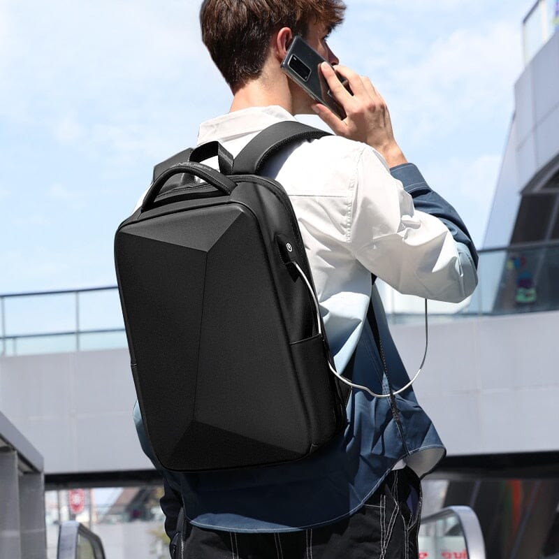 Fenruen Executive Backpack - Expandable, Waterproof, 14" Laptop Compartment with USB Port