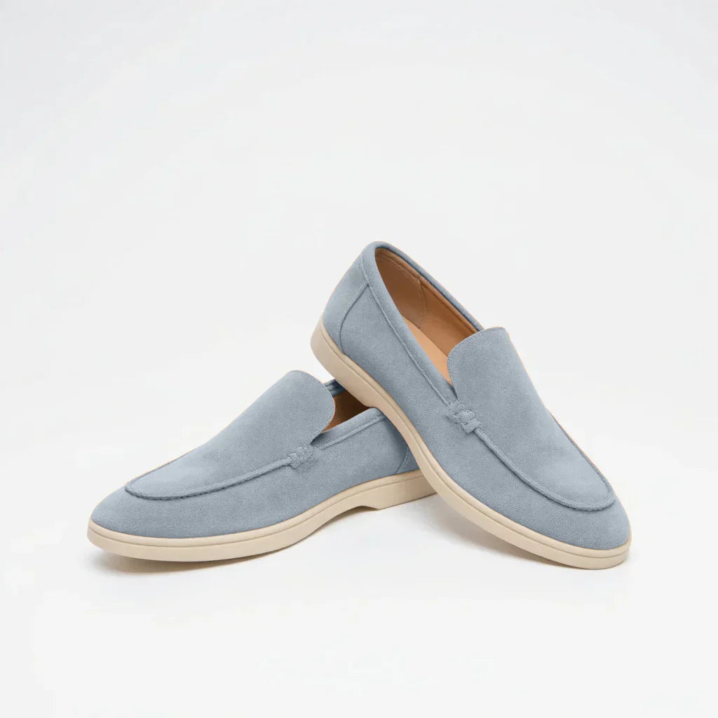 Azure Blue MONACO Suede Loafers - Old Money Style