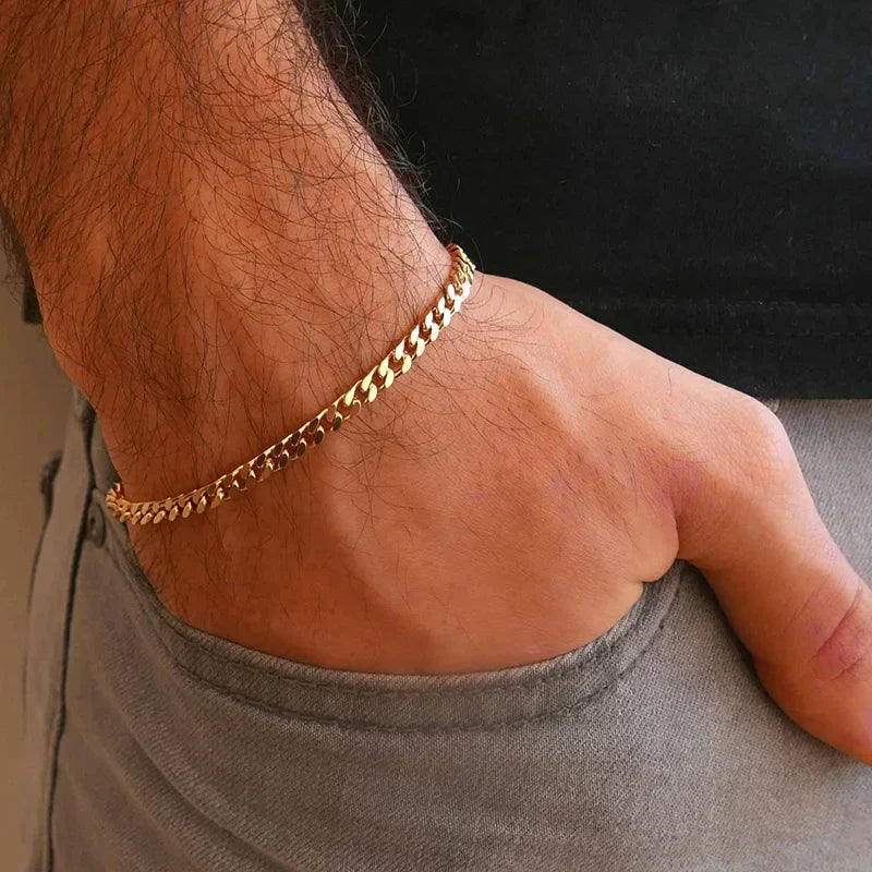 Eddie Men's Steel Miami Chain Bracelet