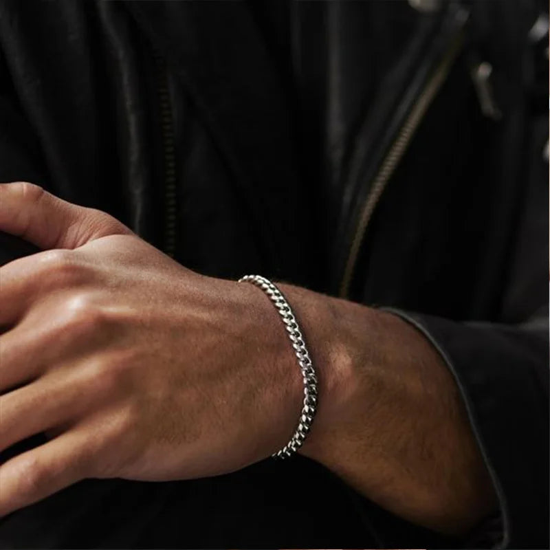 Eddie Men's Steel Miami Chain Bracelet