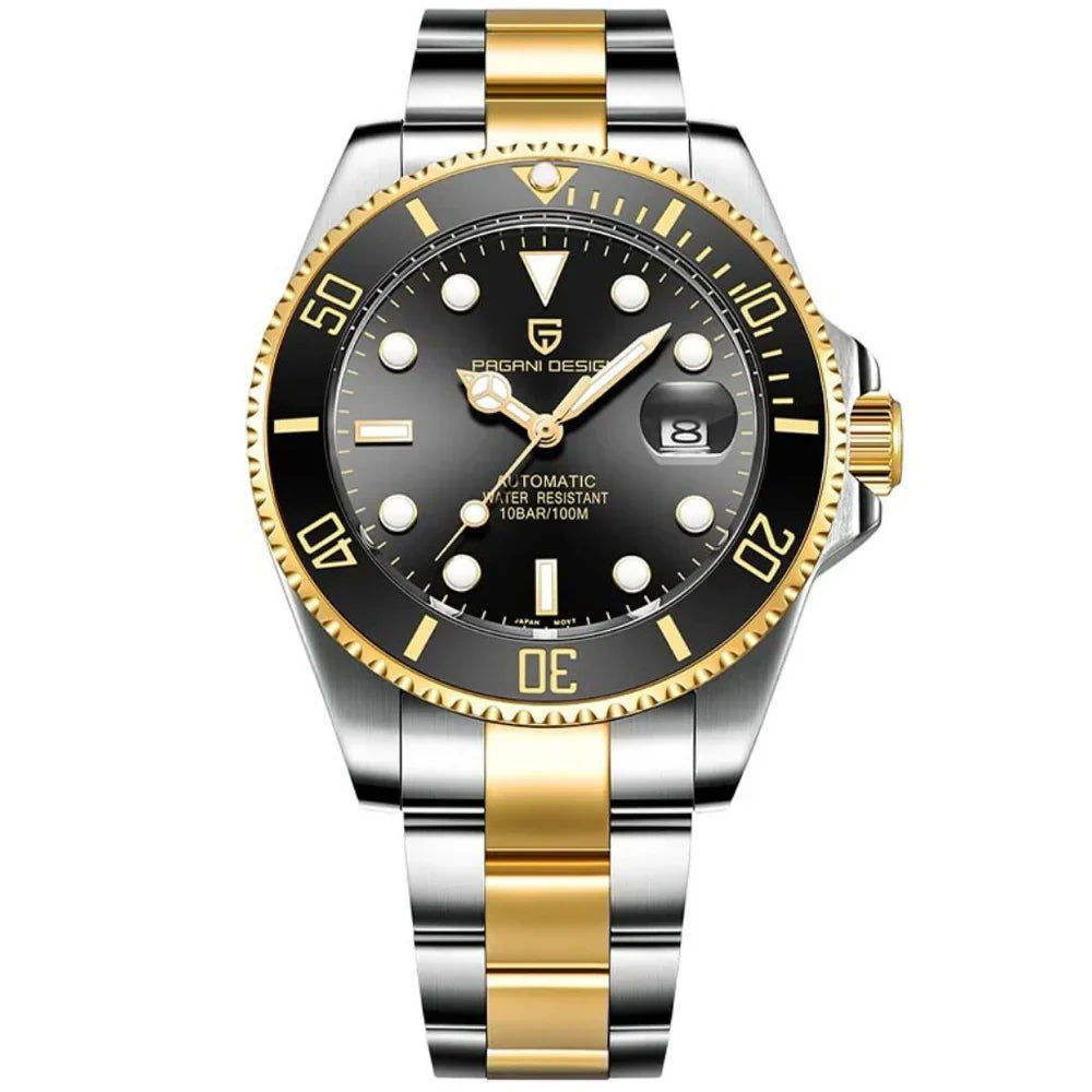 Pagani Design Men's Black and Gold Nautilus Watch
