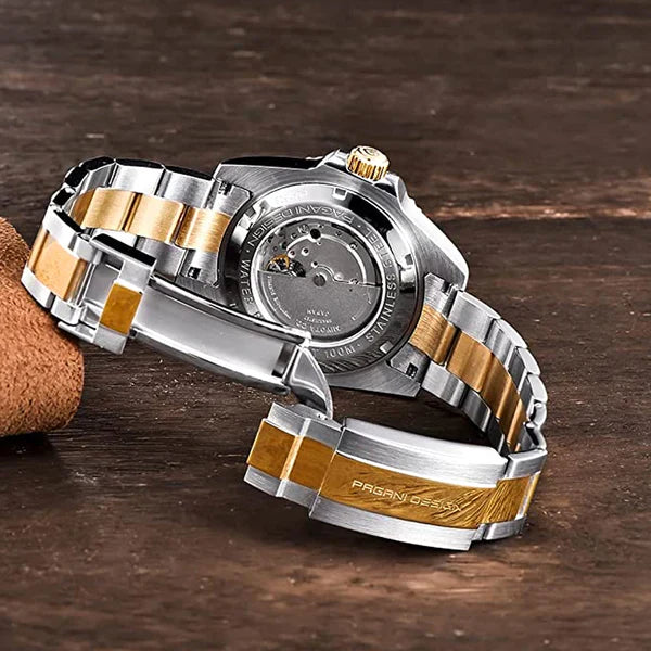 Pagani Design Men's Black and Gold Nautilus Watch