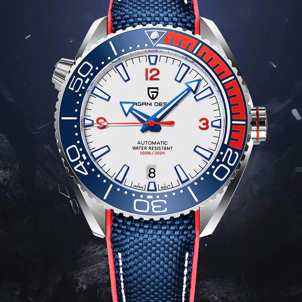 Pagani Design Clermont Men's Watch - Blue and Red Edition