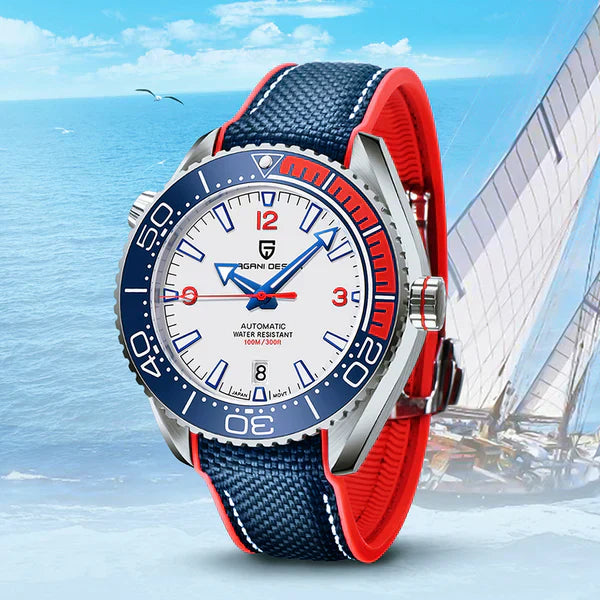 Pagani Design Clermont Men's Watch - Blue and Red Edition