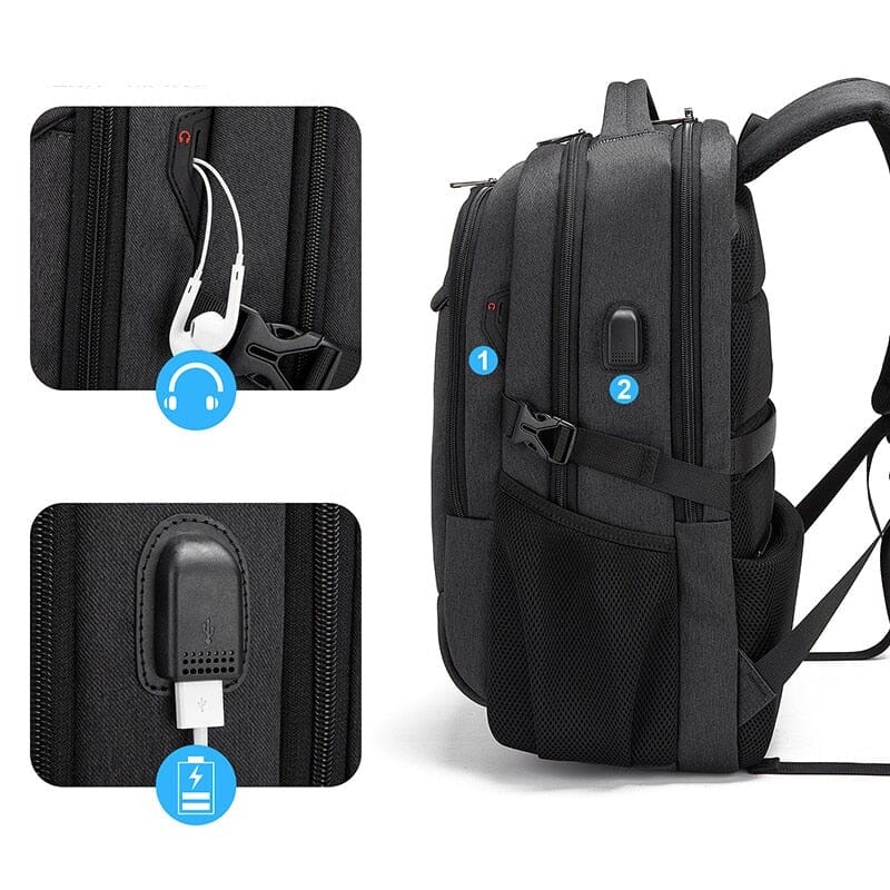 Michigan Executive Backpack - 17-Inch Laptop Compatible, Waterproof Design with USB Port