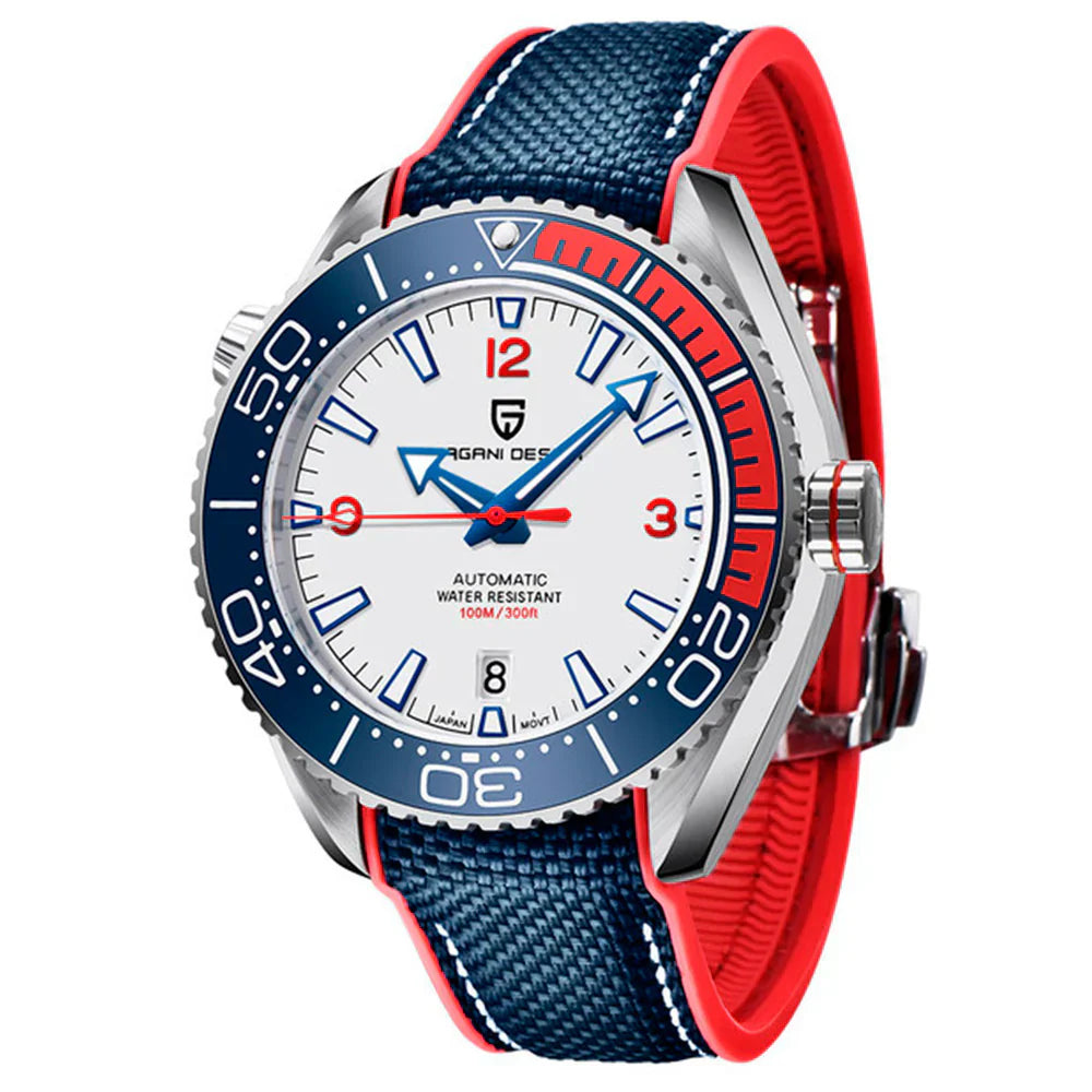 Pagani Design Clermont Men's Watch - Blue and Red Edition
